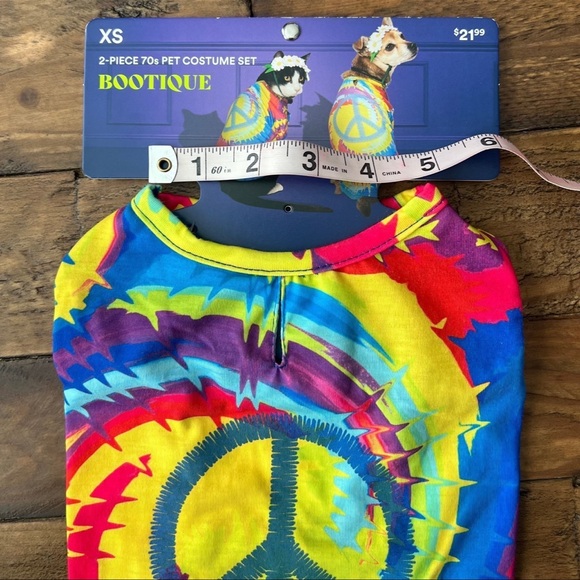 Dog Cat Halloween Costume 2 pc 70s Bootique Pet Costume Set Size XSmall - Picture 13 of 15